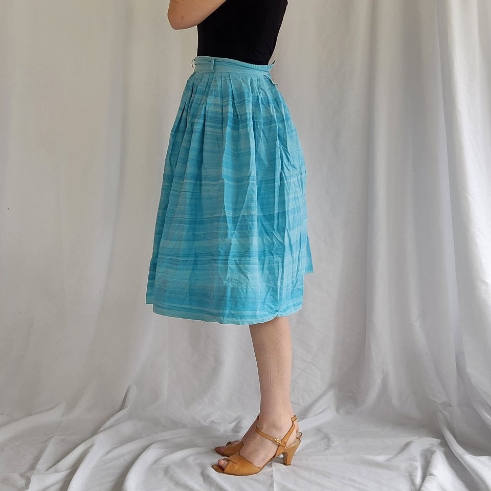 60s Home Made Blue A Line Skirt