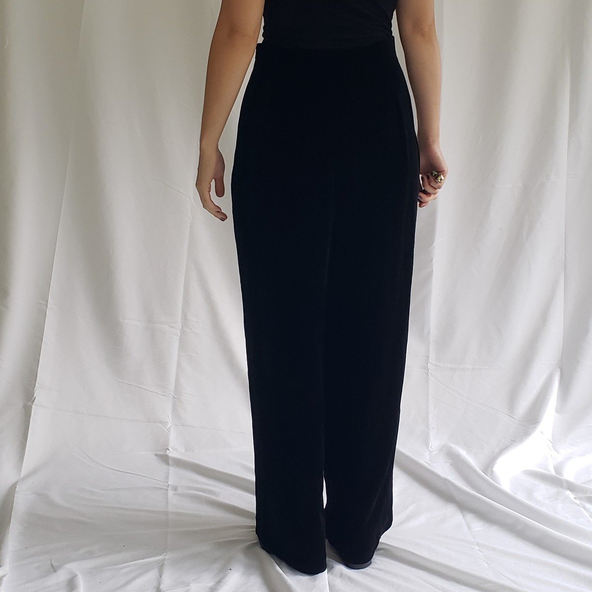 90s Silk Black Velvet Pants