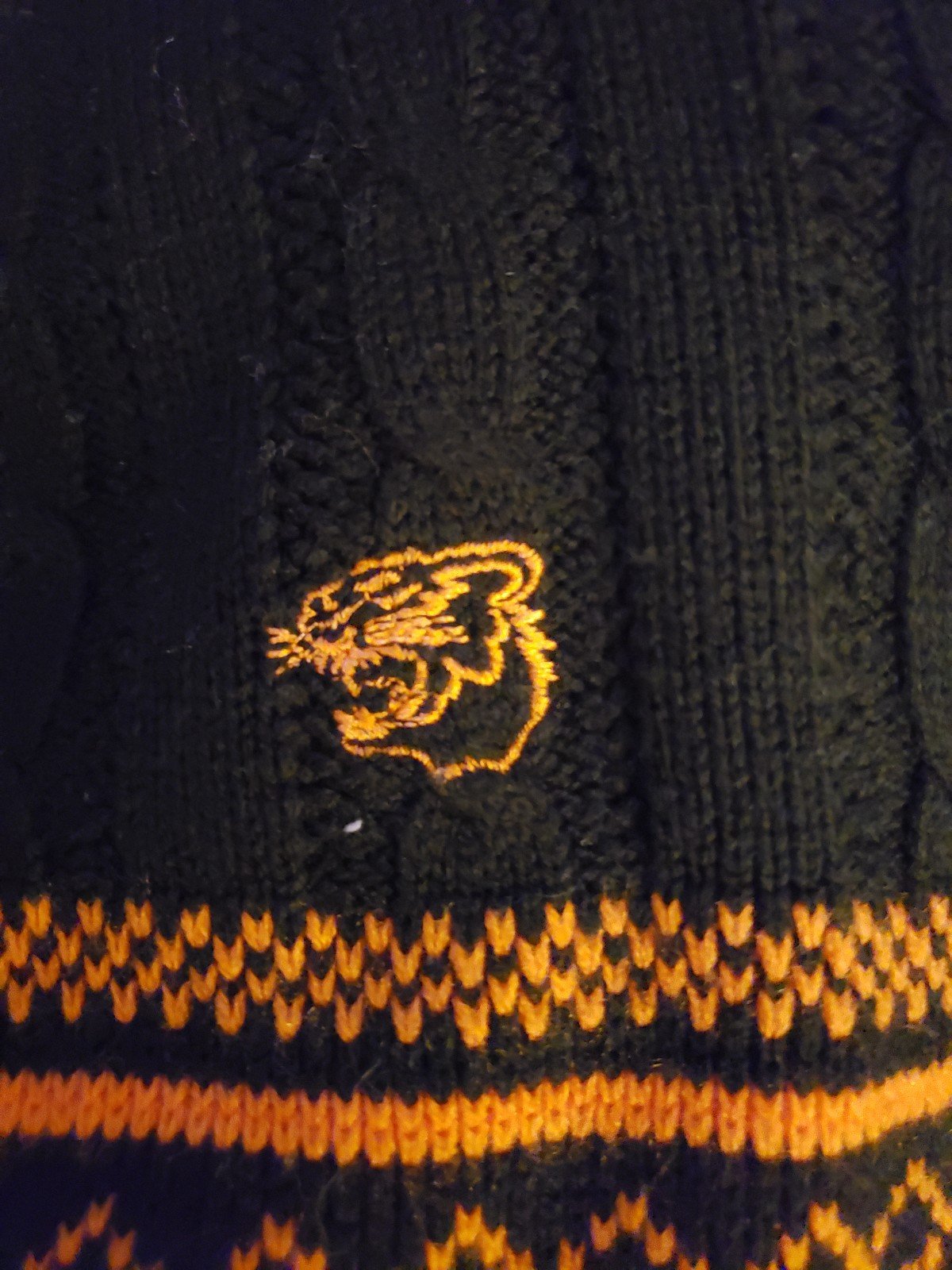 70s Black and Orange Arctic Cat Sweater