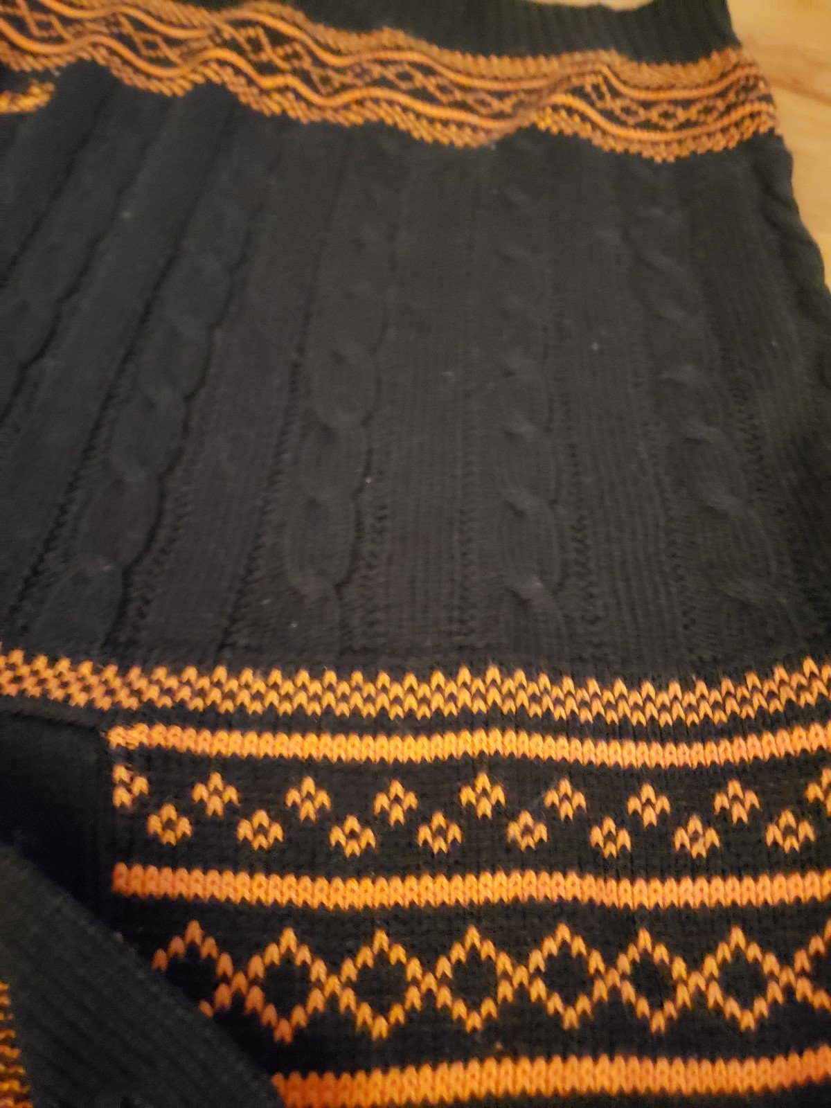 70s Black and Orange Arctic Cat Sweater