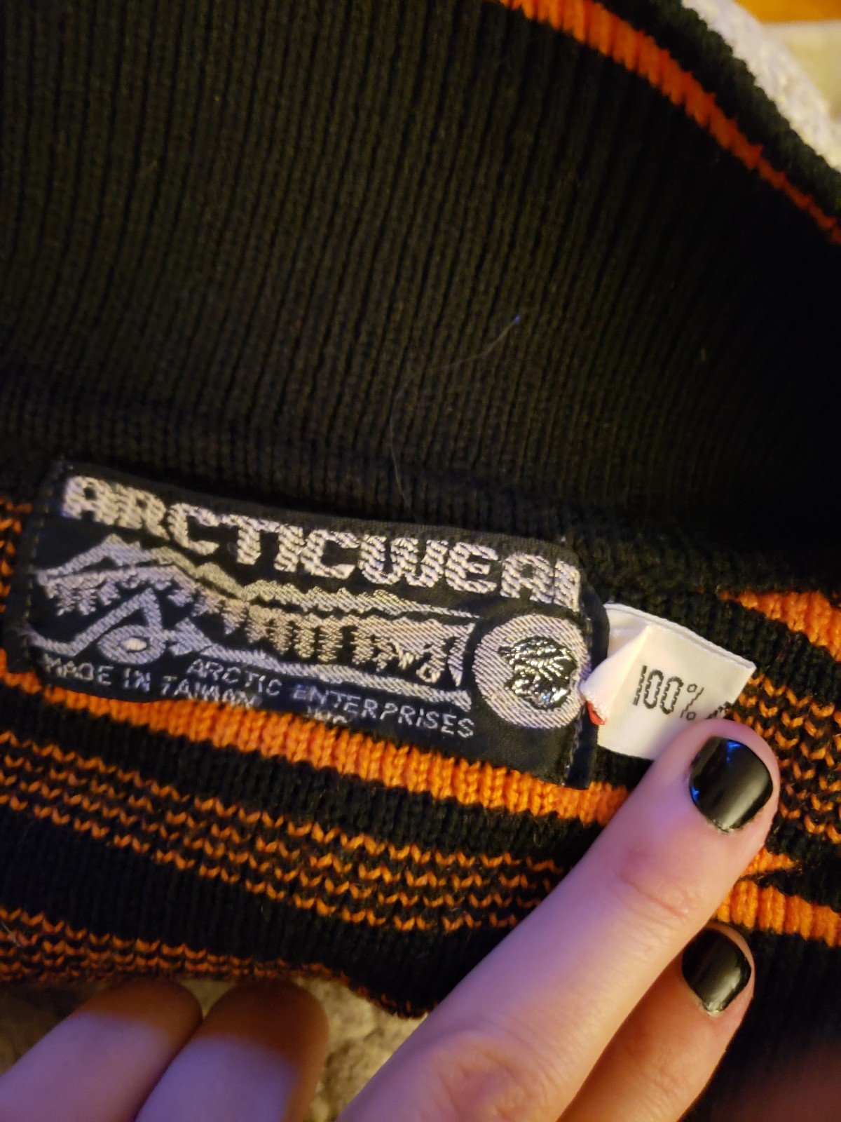 70s Black and Orange Arctic Cat Sweater