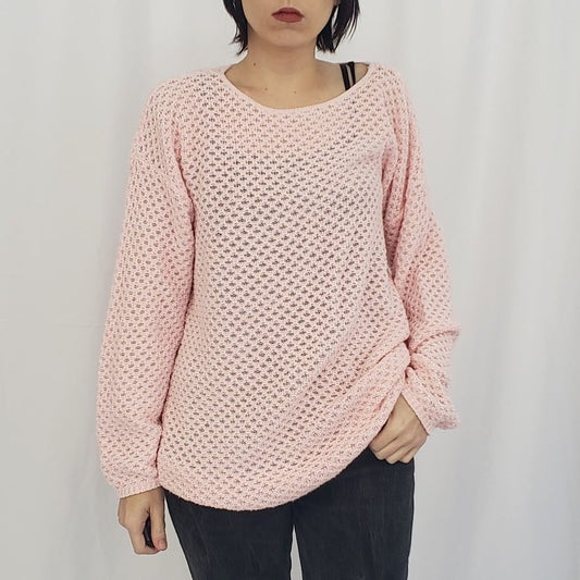 90s Oversize Pink Sweater