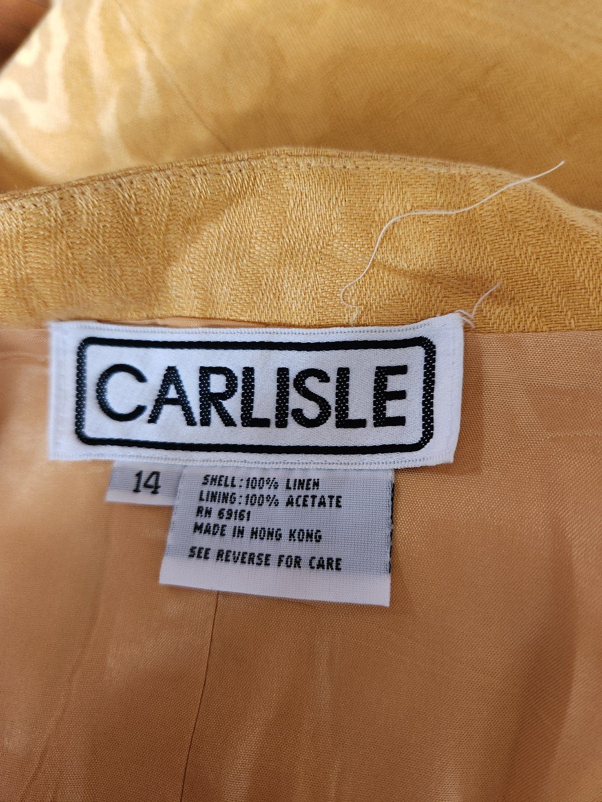 80s/90s Yellow Linen Skirt Set