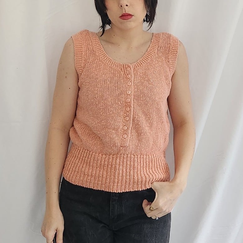80s Pink Sleeveless Sweater