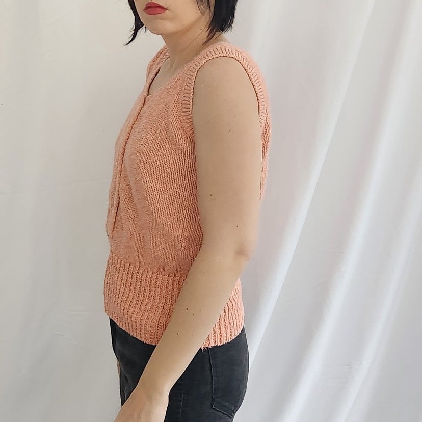 80s Pink Sleeveless Sweater