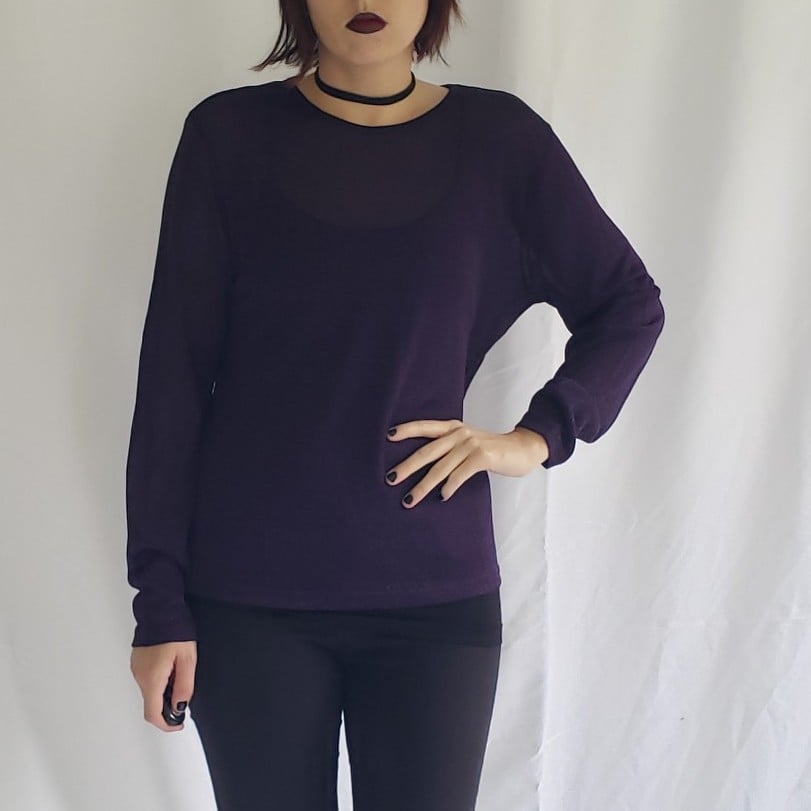 NWT Purple Sparkly Sheer Top