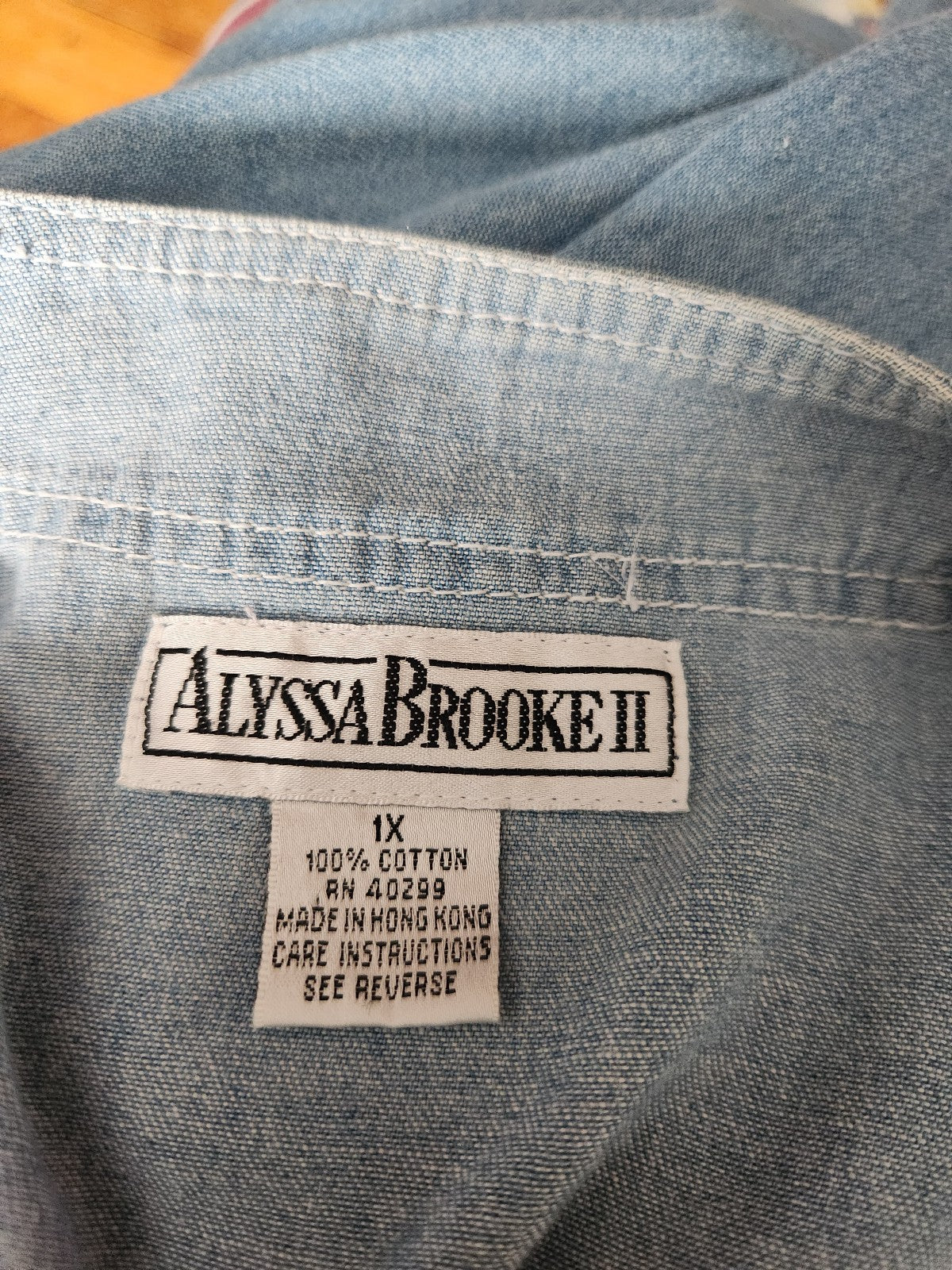 90s Striped Denim Button Down Shirt