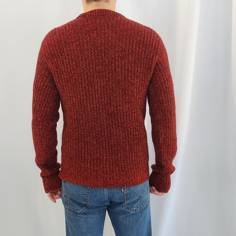 80s/90s Red and Black Wool Sweater