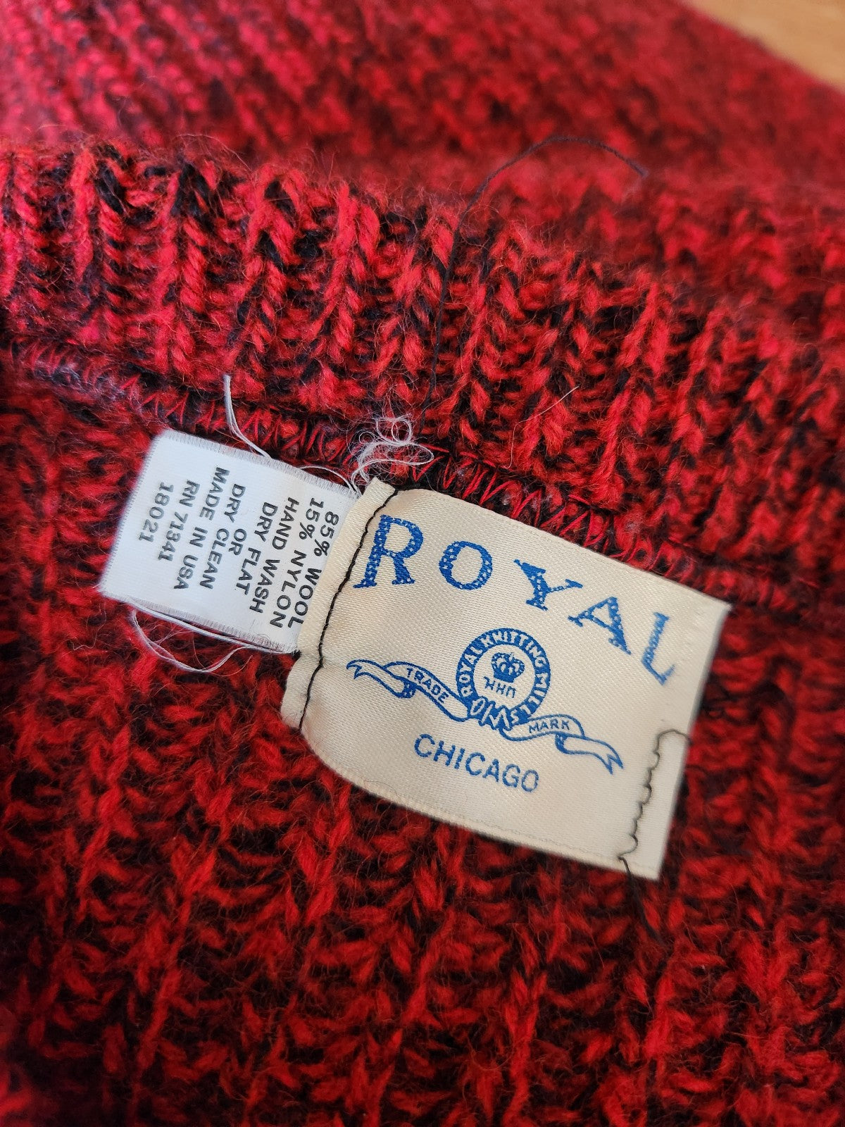 80s/90s Red and Black Wool Sweater