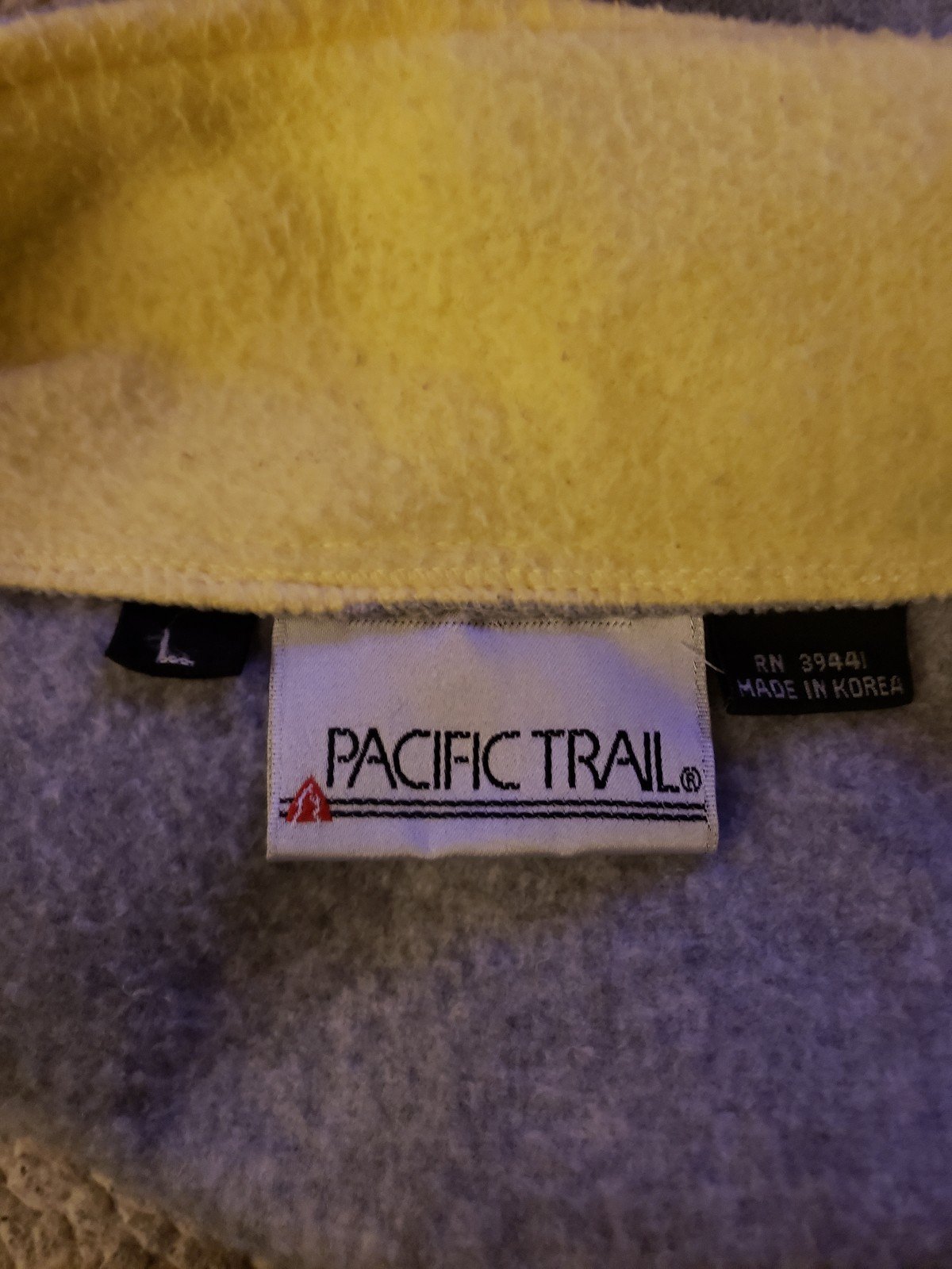 90s Gray and Yellow Half Zip Fleece