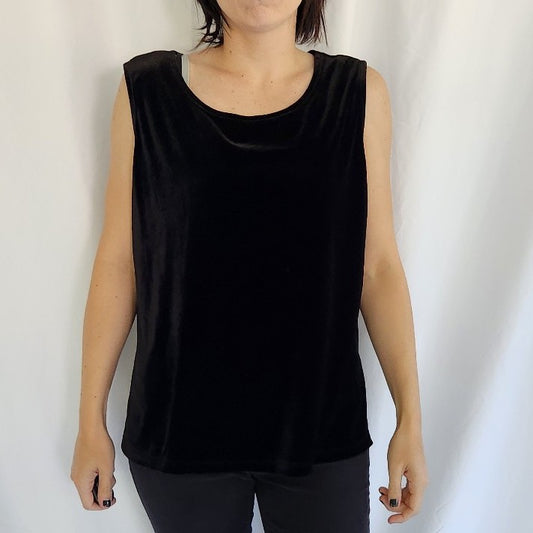 Black Velvet Sleeveless Blouse