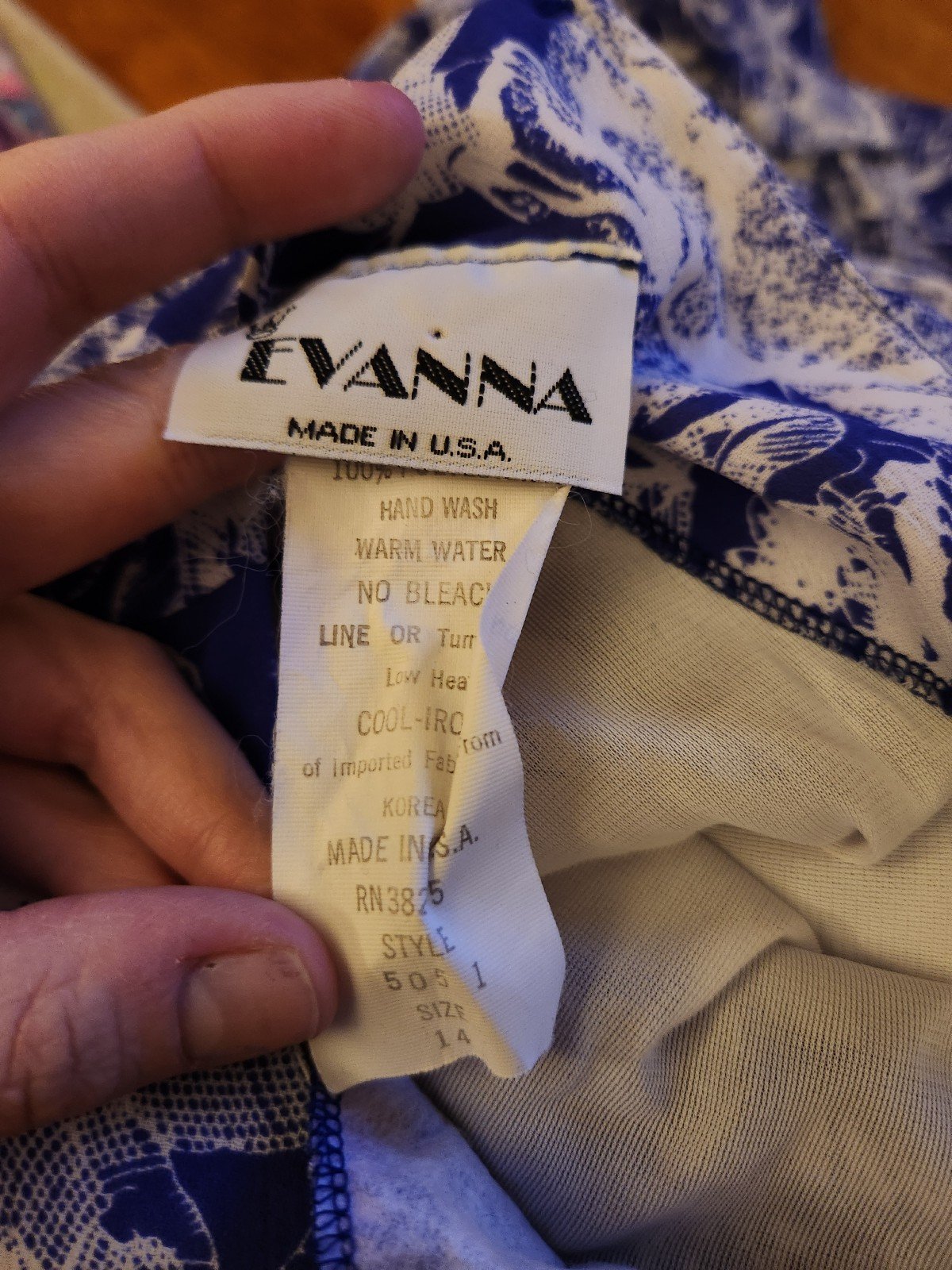 80s Blue and White Drop Waist Dress