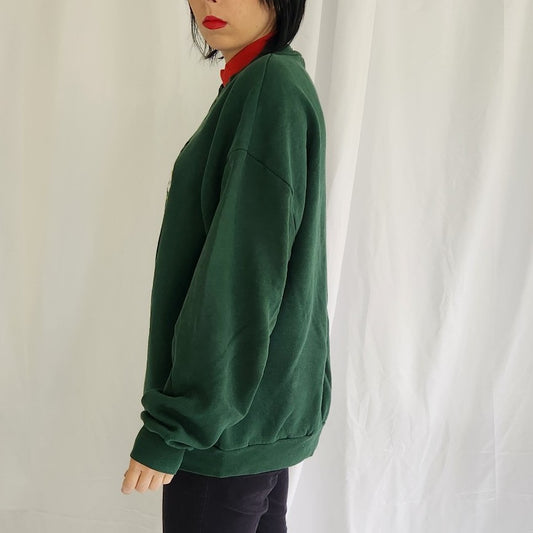 90s/00s Green Winter Theme Sweatshirt