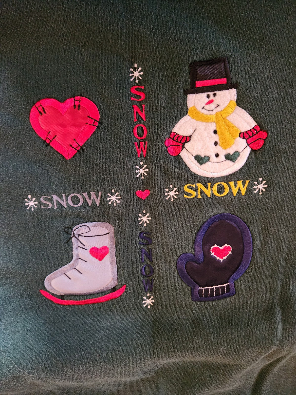 90s/00s Green Winter Theme Sweatshirt