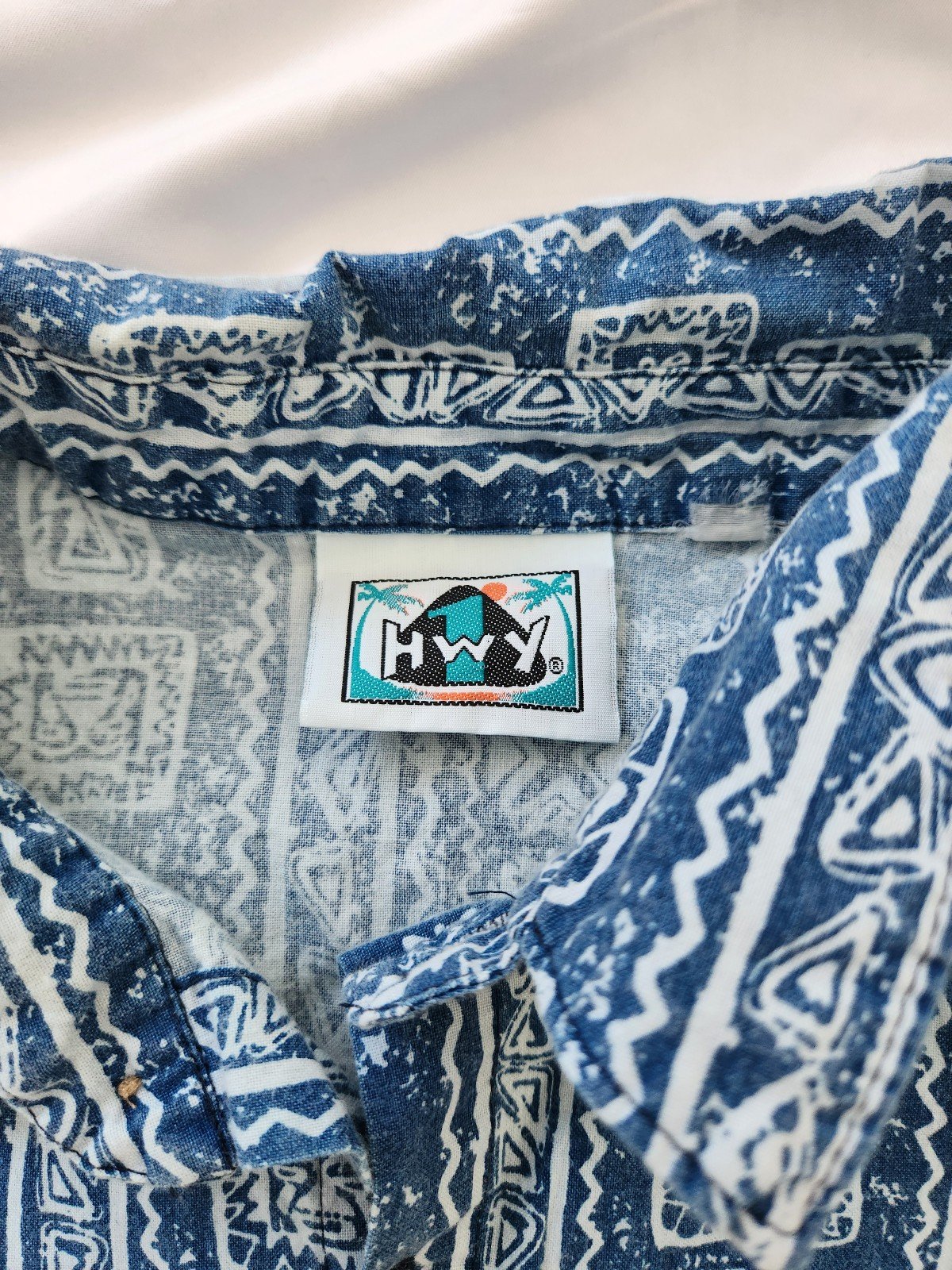90s Blue Cotton Hawaiian Shirt
