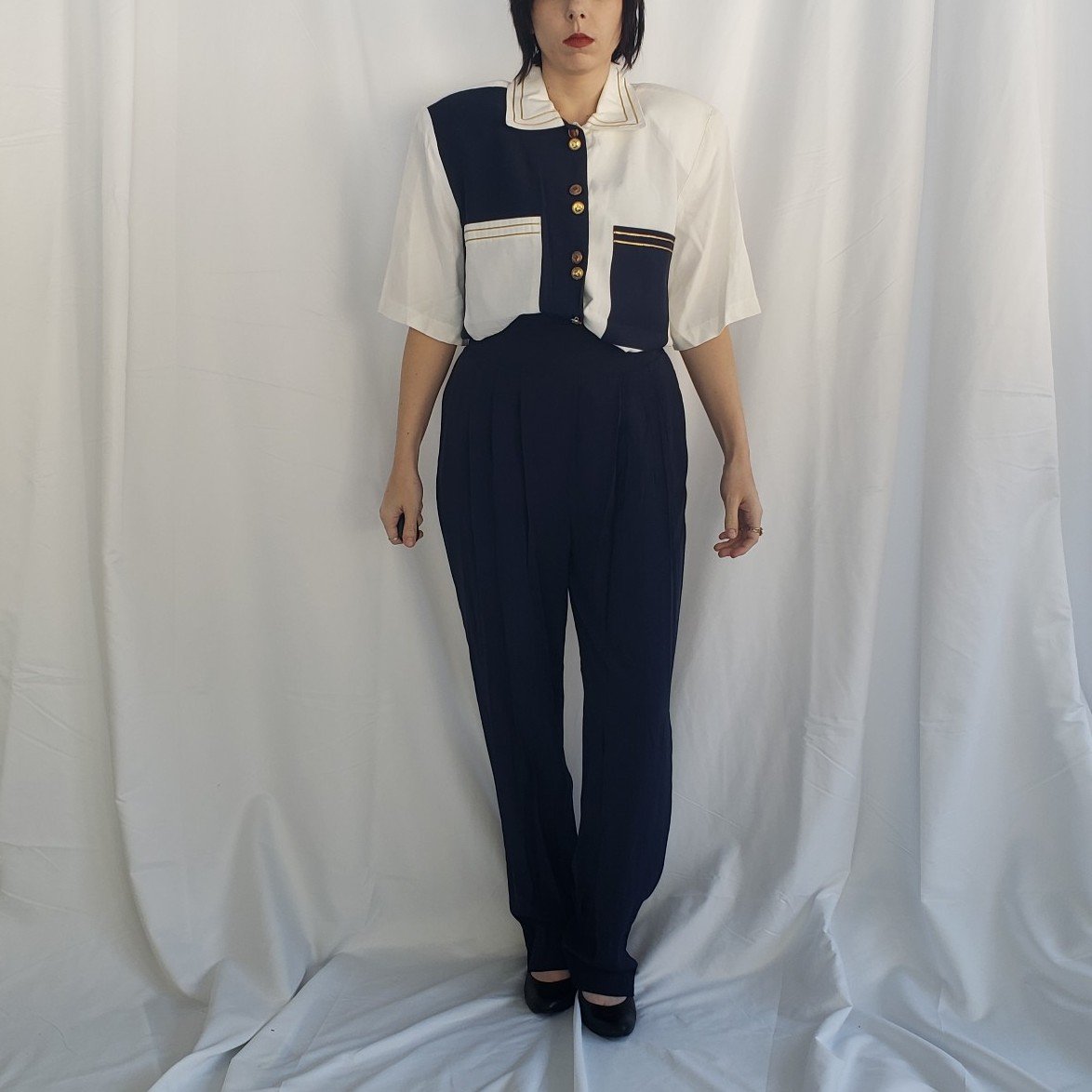 80s/90s Deadstock Nautical Pants and Top Set