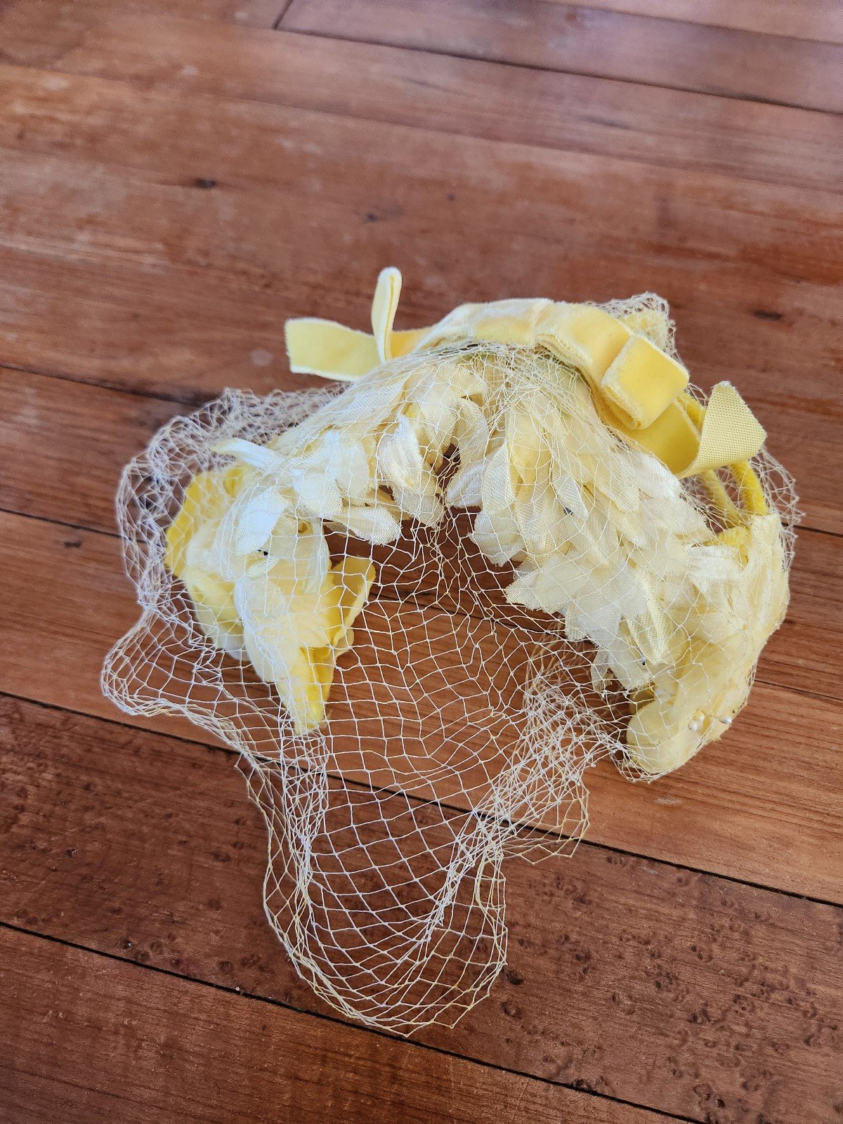 60s Yellow Party Dress with Lace Jacket and Floral Headpiece