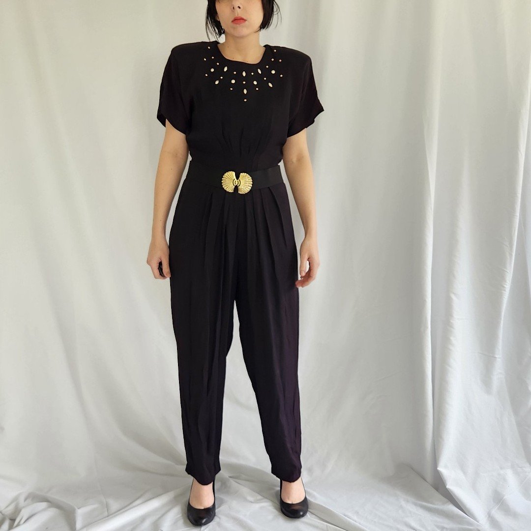 80s Black Jumpsuit