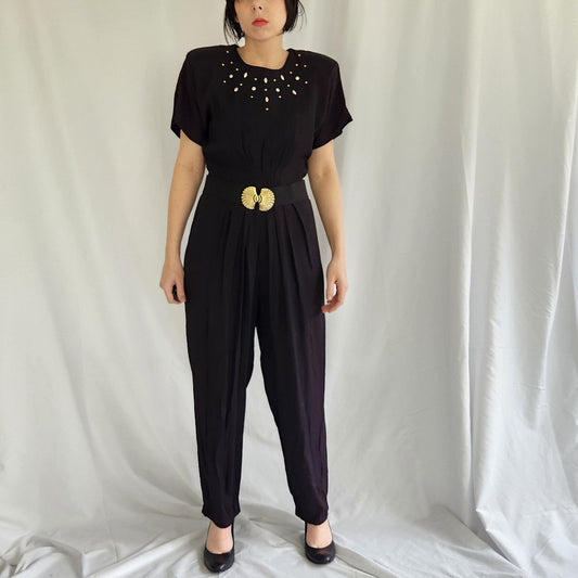 80s Black Jumpsuit