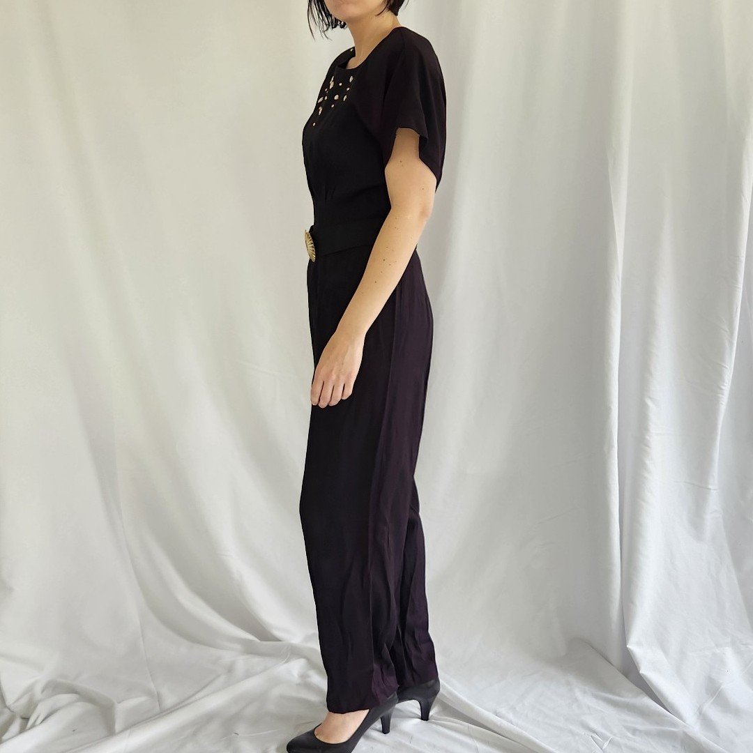 80s Black Jumpsuit
