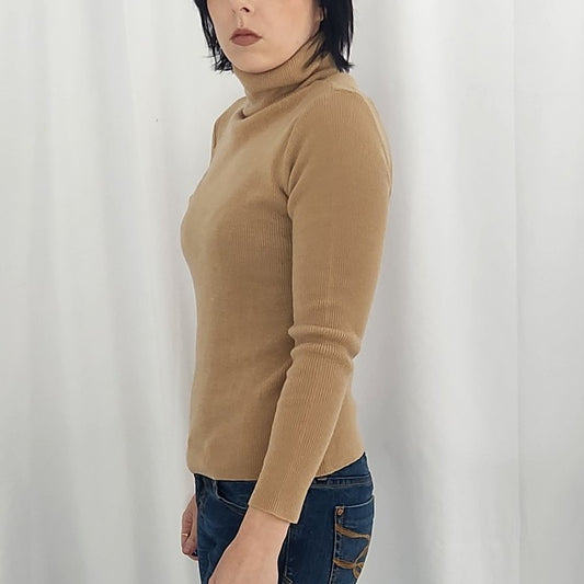 7os Tan Acrylic Turtleneck