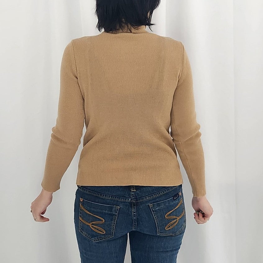 7os Tan Acrylic Turtleneck