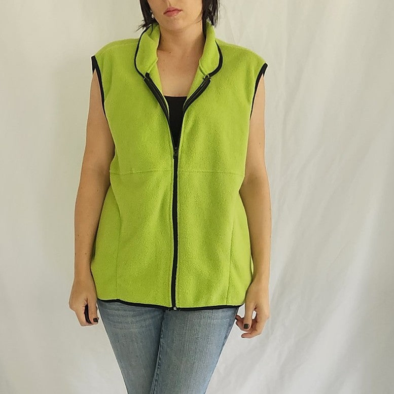 Y2K Green Fleece Vest