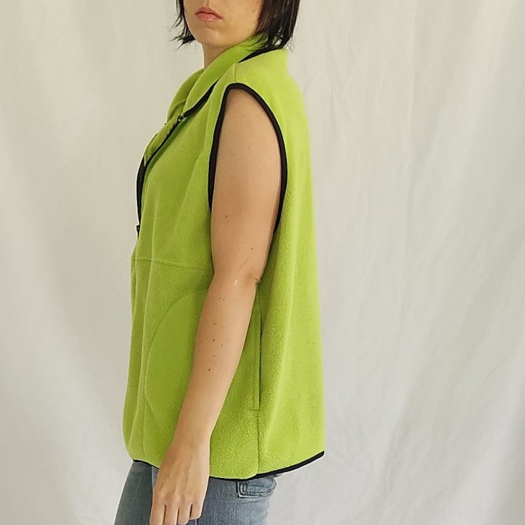 Y2K Green Fleece Vest