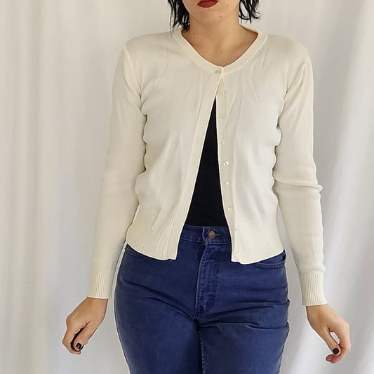 90s White Cardigan