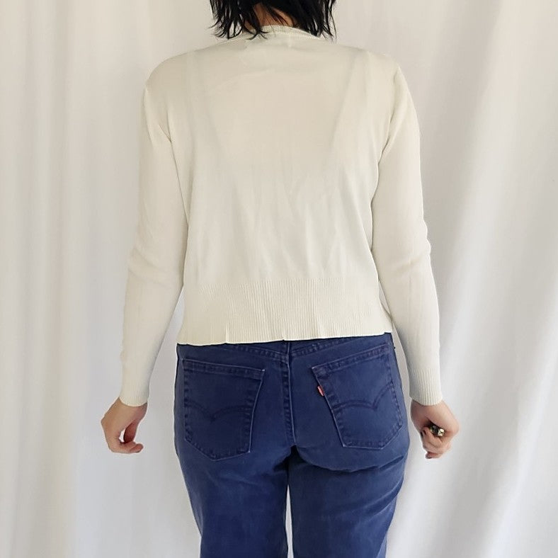 90s White Cardigan