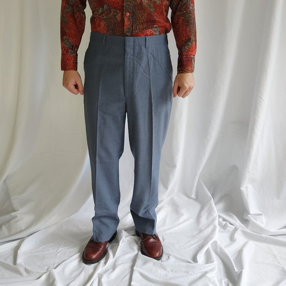 80s Blue Pleated Slacks