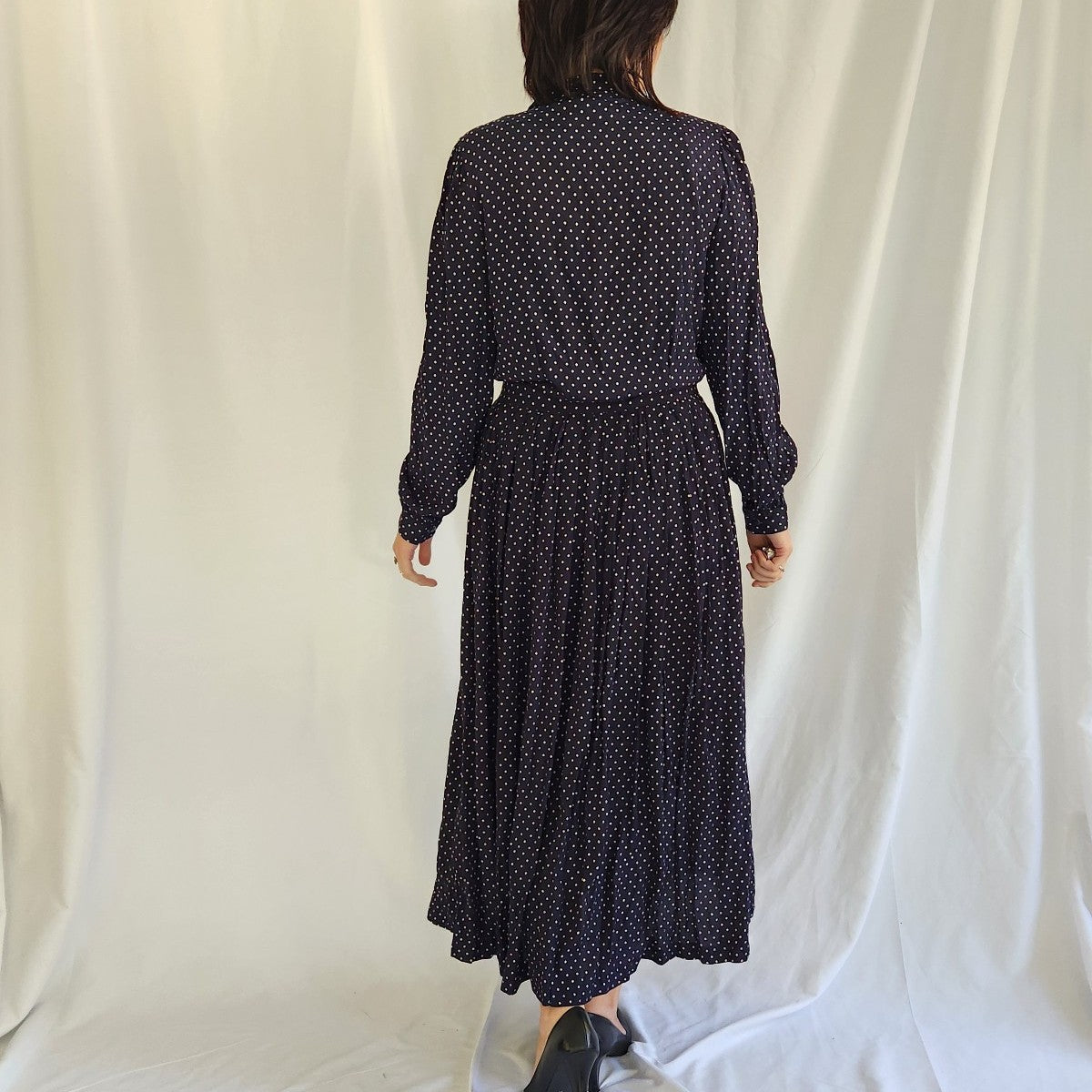 90s Laura Ashley Navy Blue Ditsy Floral Skirt Set