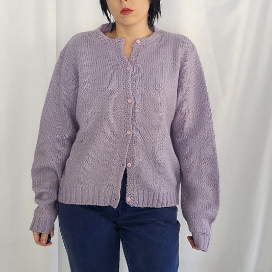 80s Lilac Purple Cardigan