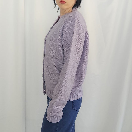 80s Lilac Purple Cardigan