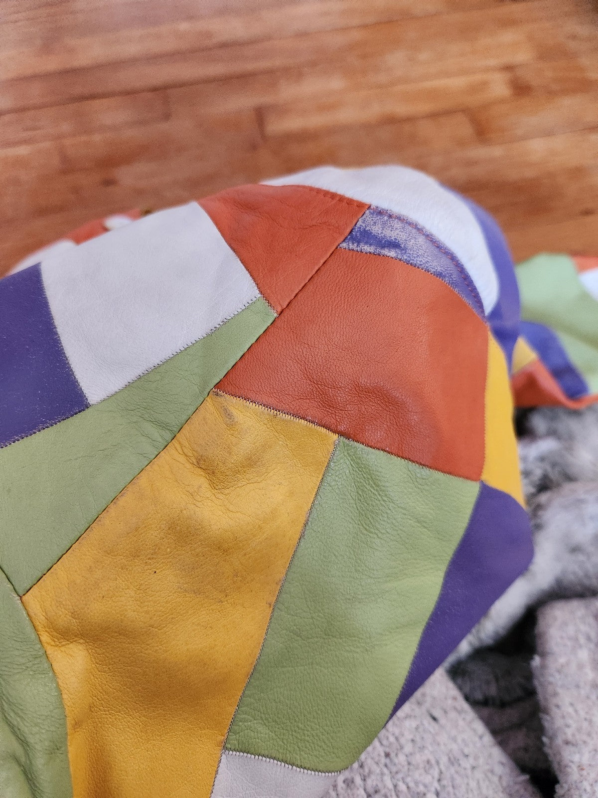 Y2K Colorful Patchwork Leather Jacket