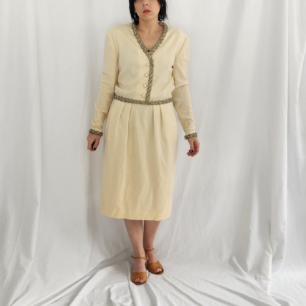 80s Does 60s(?) Worsted Wool Dress