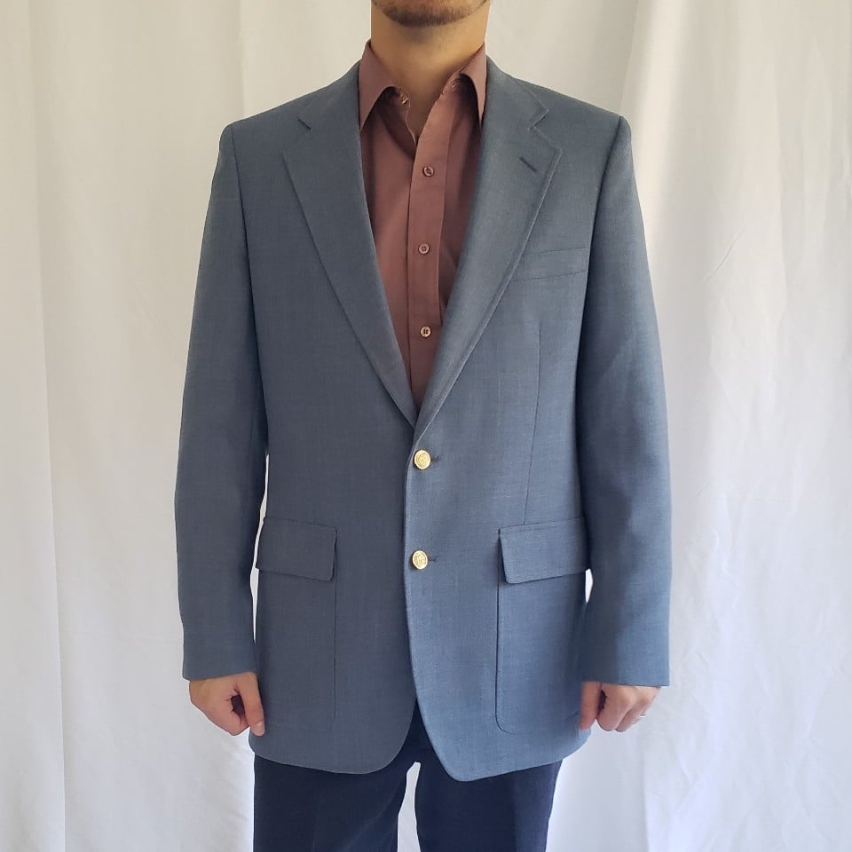 70s Blue Blazer with Gold Buttons