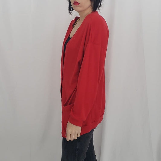 80s/90s Red Oversize Cardigan