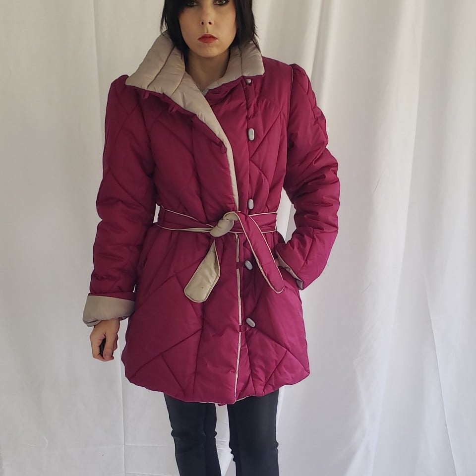 80s Pink Winter Puffer Jacket