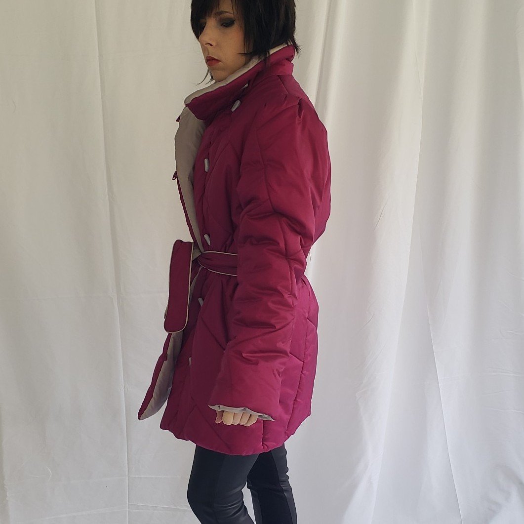 80s Pink Winter Puffer Jacket