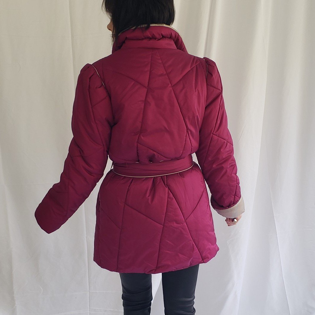 80s Pink Winter Puffer Jacket