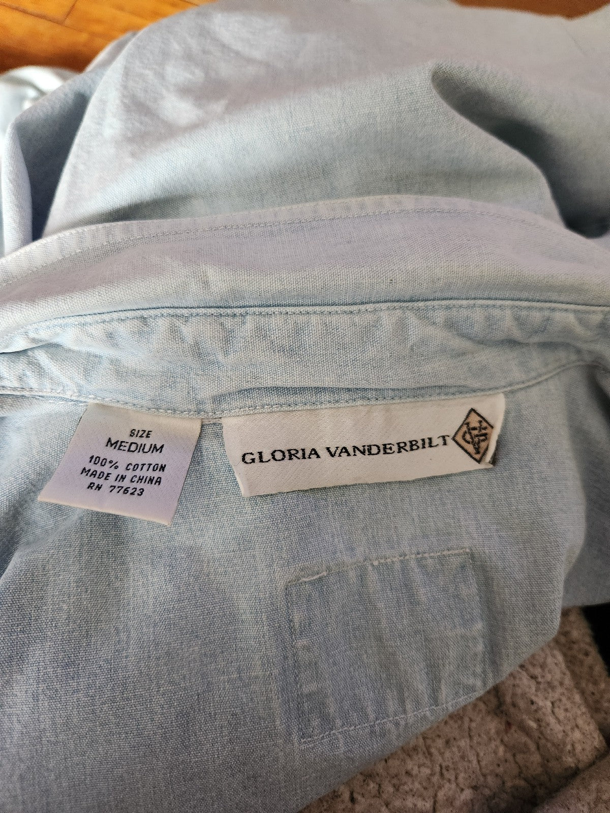 90s Light Wash Denim Button Down Shirt