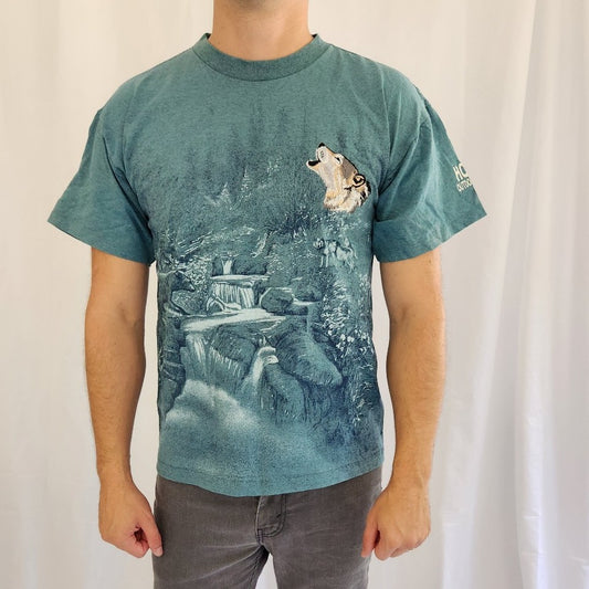 90s/00s Blue Wolf AOP Tee