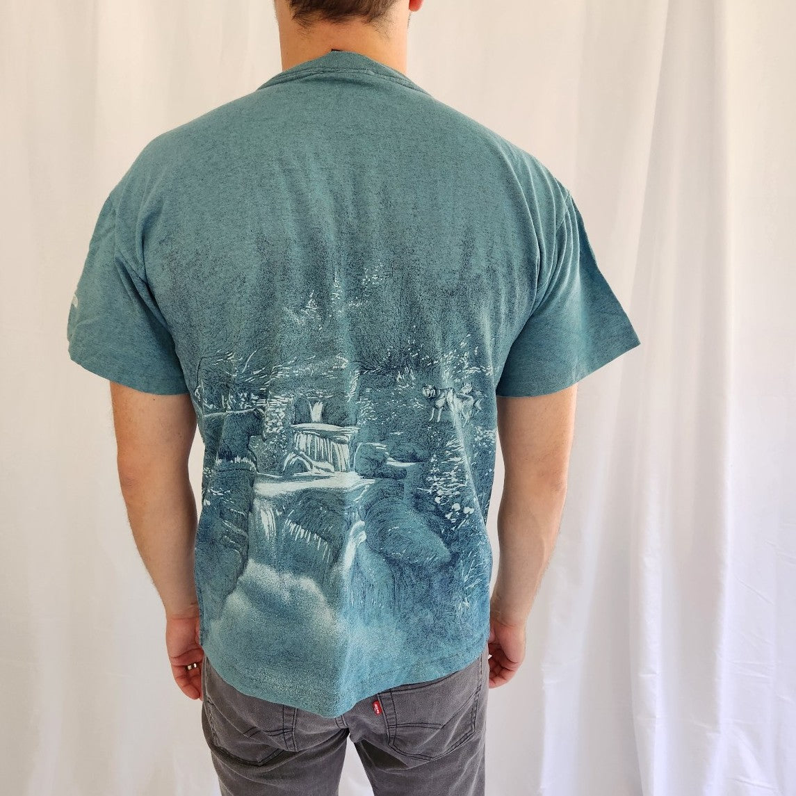 90s/00s Blue Wolf AOP Tee