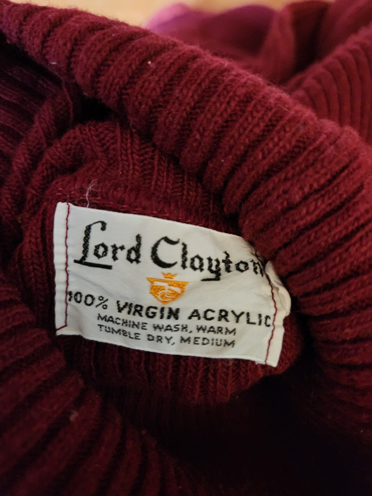 70s Red Ribbed Turtleneck Sweater