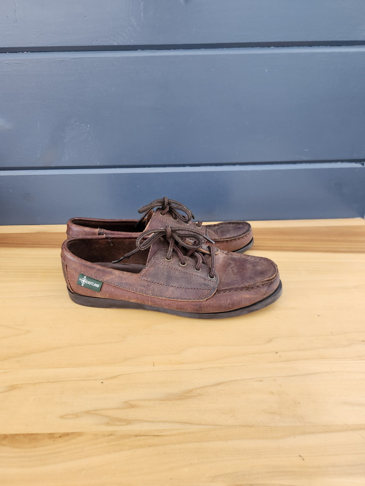 80s/90s Brown Faux Leather Oxfords