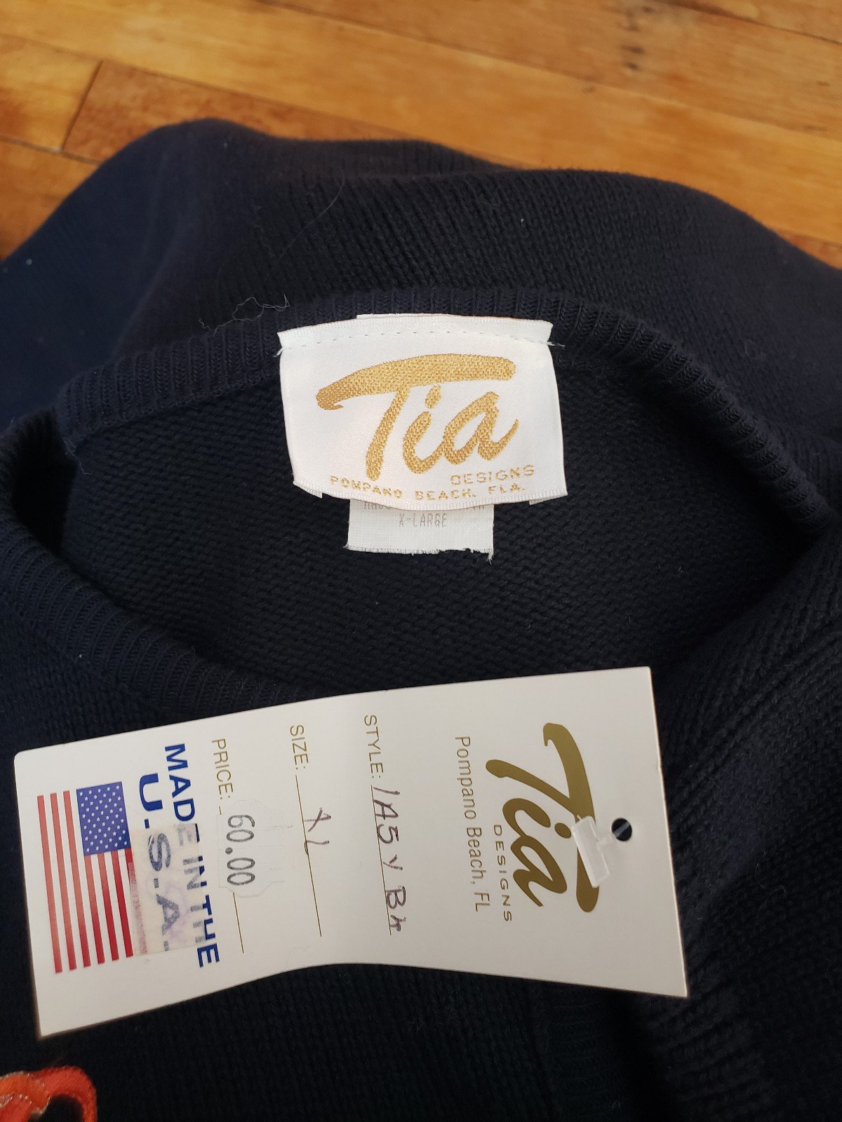 90s Deadstock Black Shoe Theme Cardigan