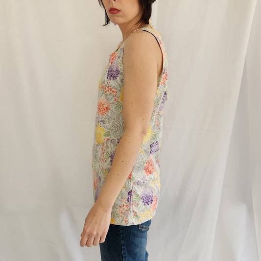 70s Home Made Floral Tank Top