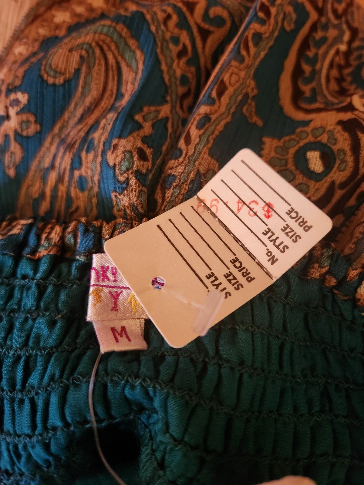 Y2K Deadstock Teal Boho Skirt