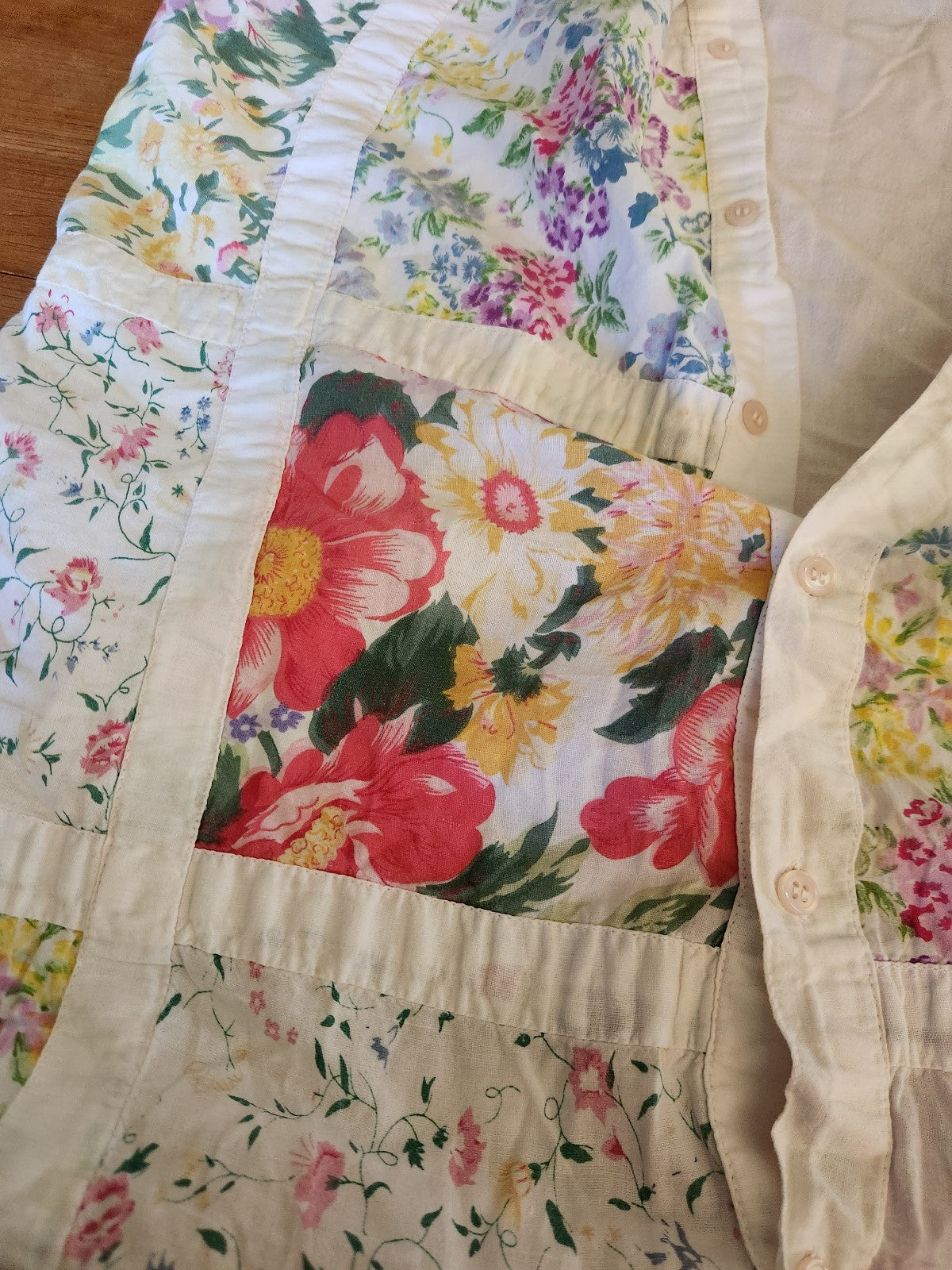 90s Floral Patchwork Button Down